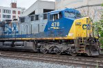 CSX 478 leads L002 past the Worcester Station 